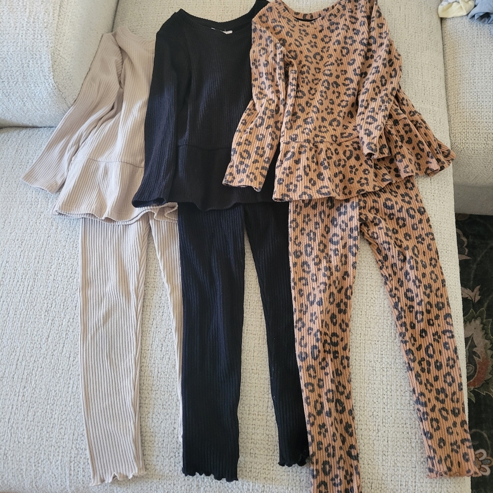 Cat & Jack Beige, Black, and Leopard Kids Jumpsuit Set